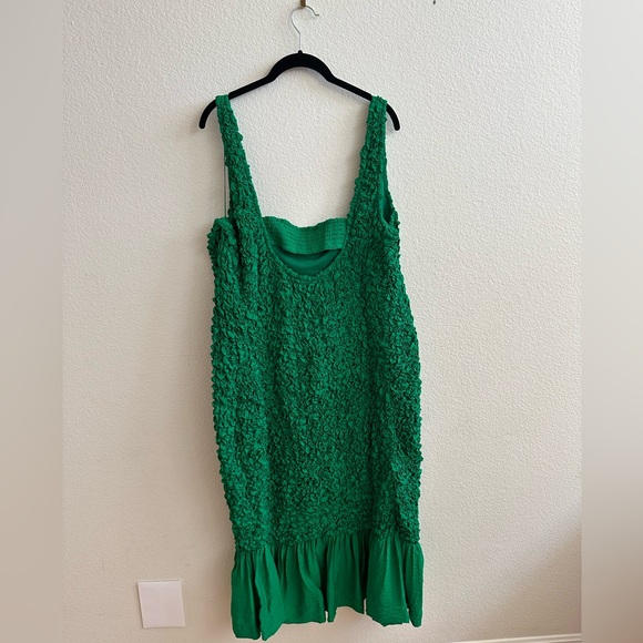 Anthropologie Square-Neck Pebble Smock Dress in Green / Size 3X - Picture 3 of 5